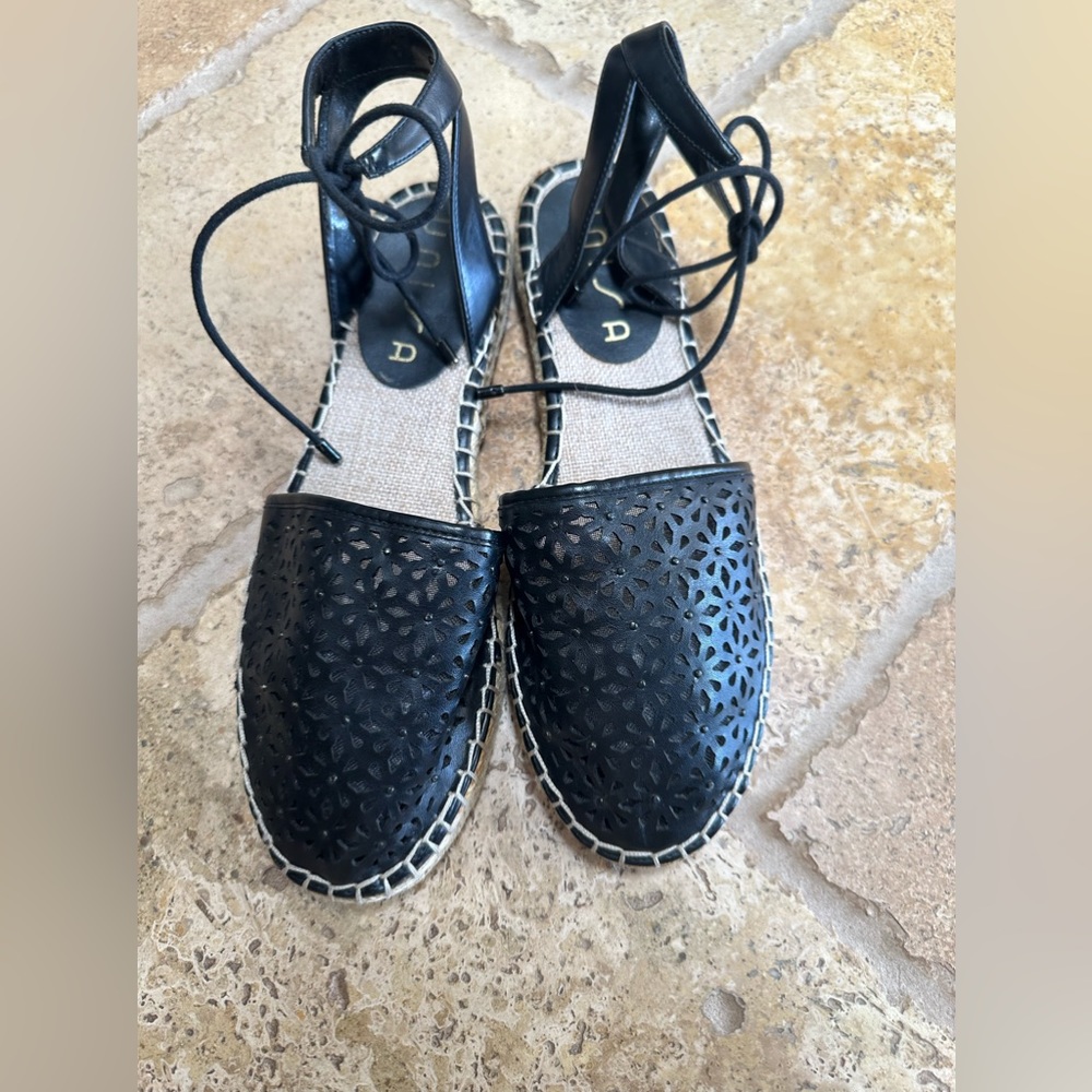 Unisa black slip on ankle tie shoe